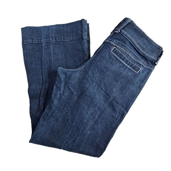 New York & Company Jeans Women's Size 12 (W36 L30) Flare Leg Dark Wash Boho Y2K - Picture 4 of 16